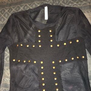Mesh cross shirt